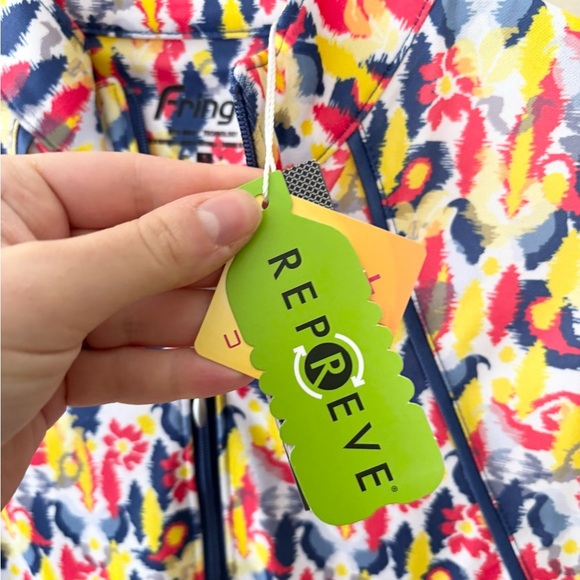 Fringe women’s pullover zip short sleeve UPF protection top golf performance SM - Picture 3 of 6